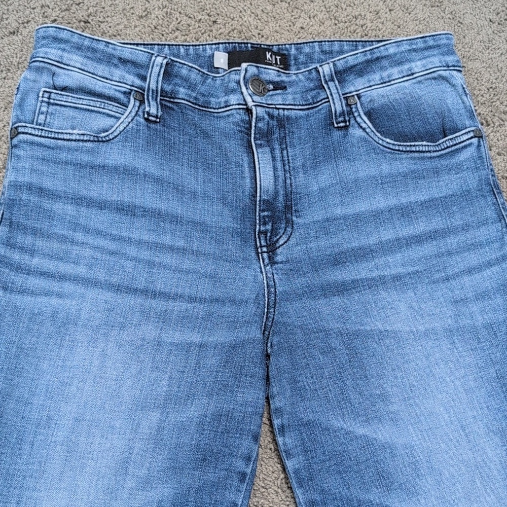 Kut From The Kloth High Rise Straight Leg Jeans Size 8 Medium Wash - Picture 3 of 12
